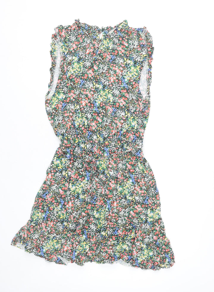 Oasis Women’s Multicoloured Floral Sleeveless Short A-Line Dress UK 14