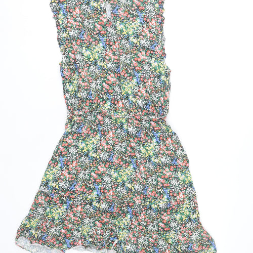 Oasis Women’s Multicoloured Floral Sleeveless Short A-Line Dress UK 14