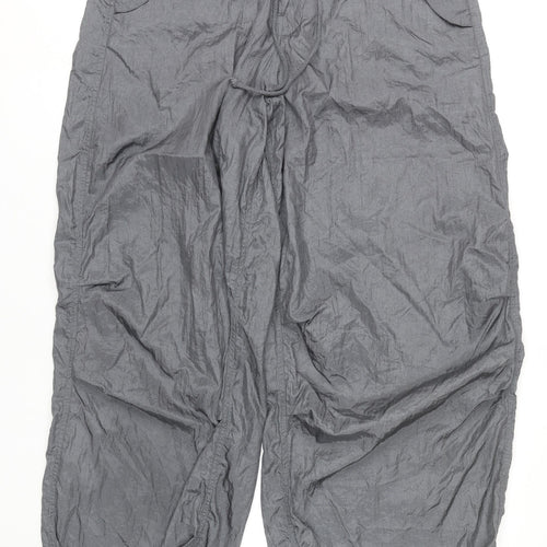 Motel Womens Grey Cargo Trousers Wide-Leg M Polyester