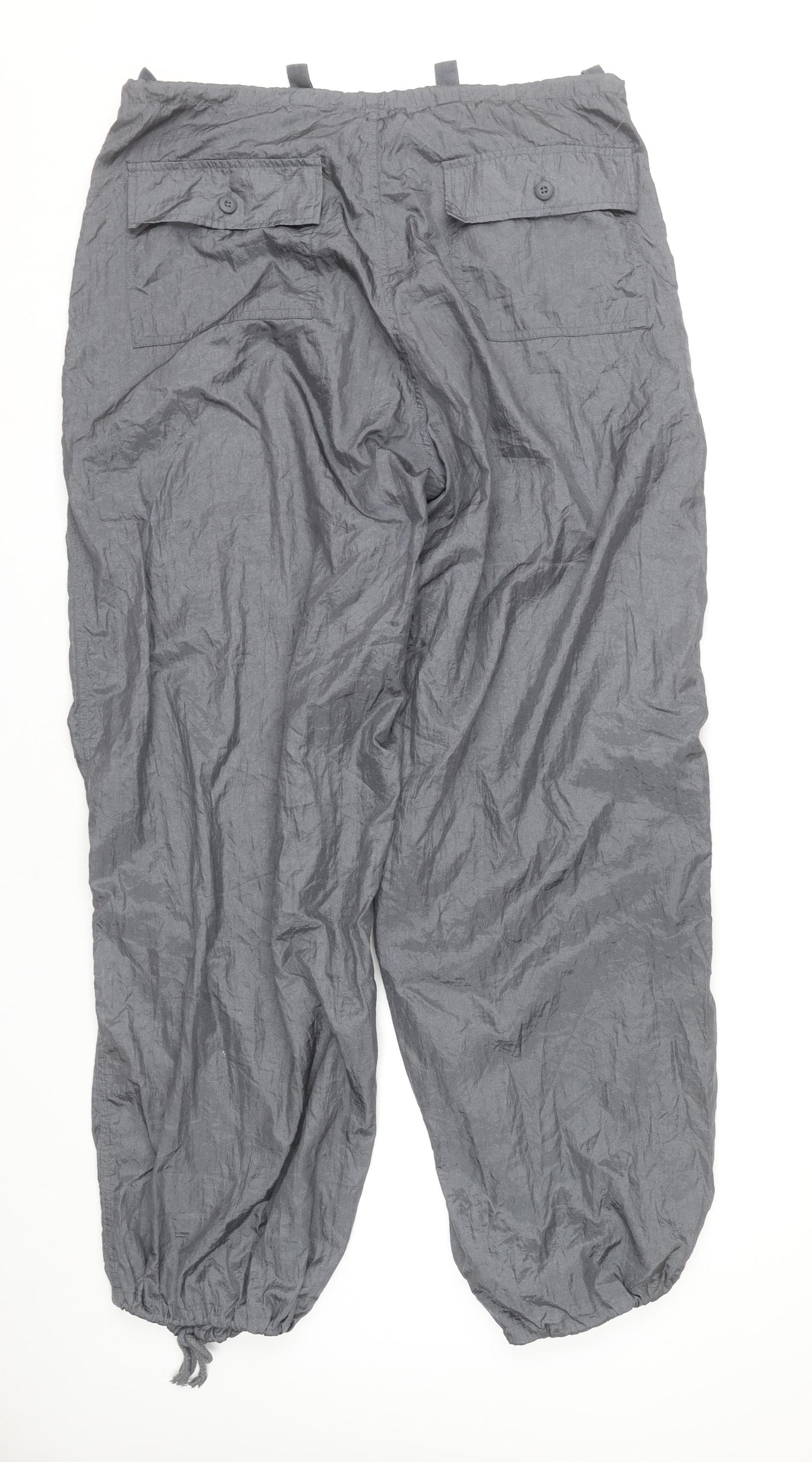 Motel Womens Grey Cargo Trousers Wide-Leg M Polyester