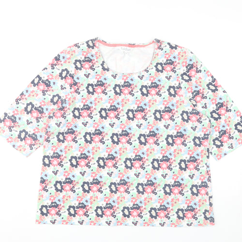 Tulchan Women’s Multicoloured Floral Jersey T-Shirt Size 20