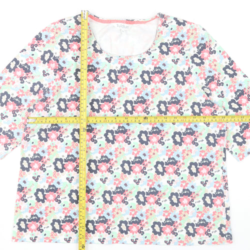 Tulchan Women’s Multicoloured Floral Jersey T-Shirt Size 20