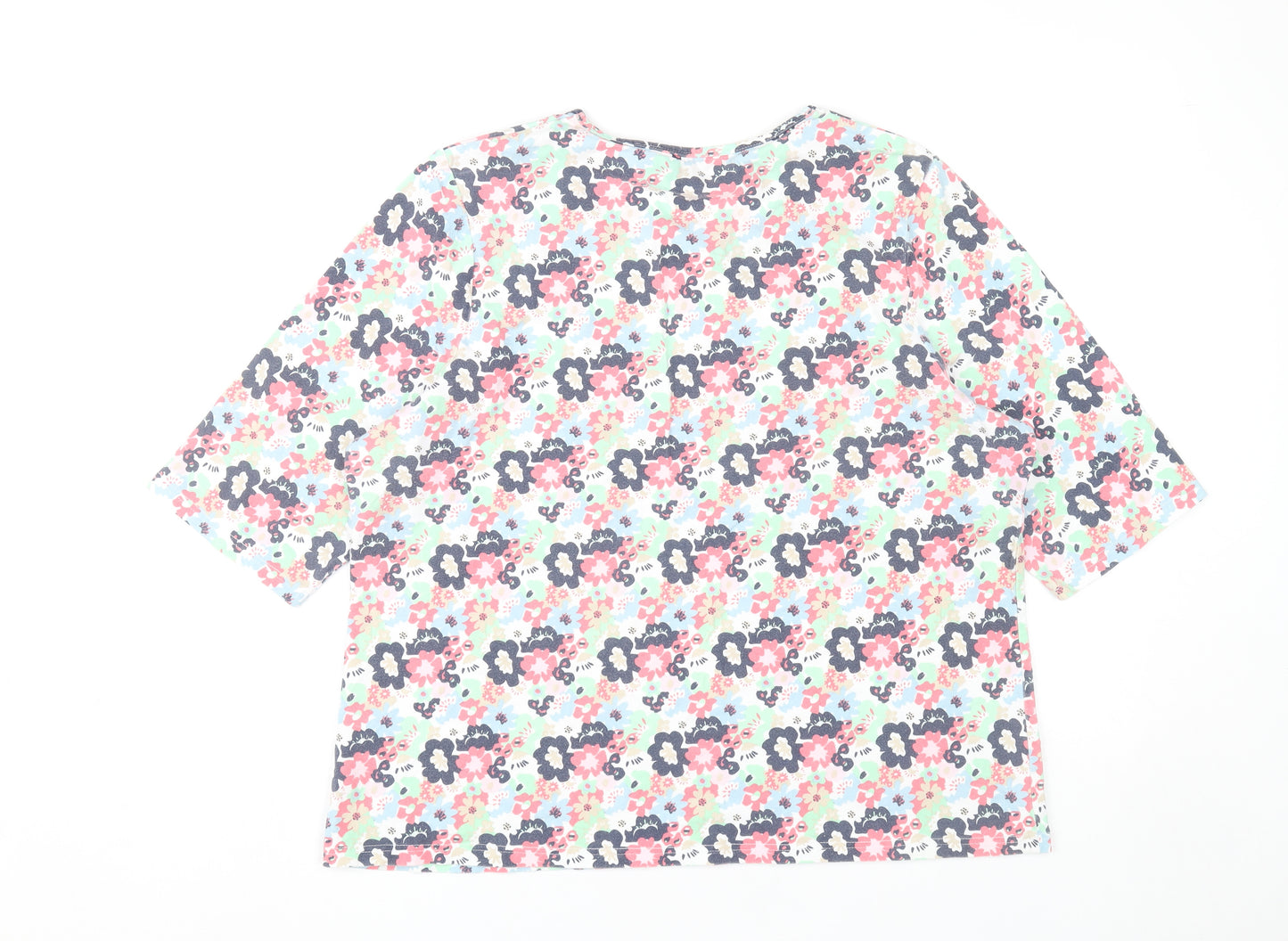 Tulchan Women’s Multicoloured Floral Jersey T-Shirt Size 20