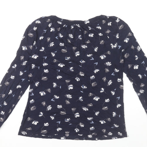 Phase Eight Women's Blue Floral Blouse Size 8 Viscose Tunic Top