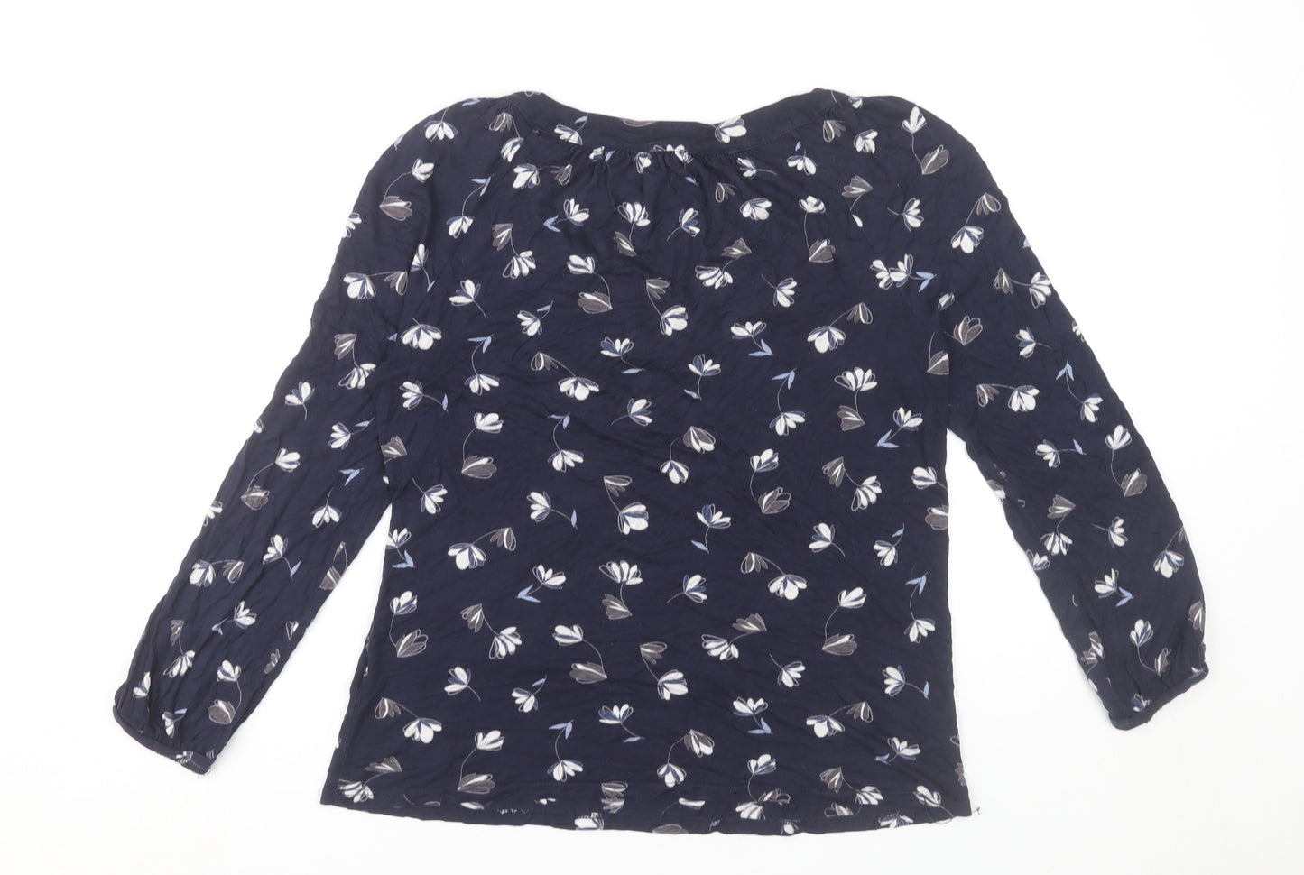 Phase Eight Women's Blue Floral Blouse Size 8 Viscose Tunic Top