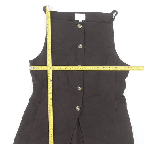 H&M Women’s Black Sleeveless Button Blouse Size 10 Viscose Blend