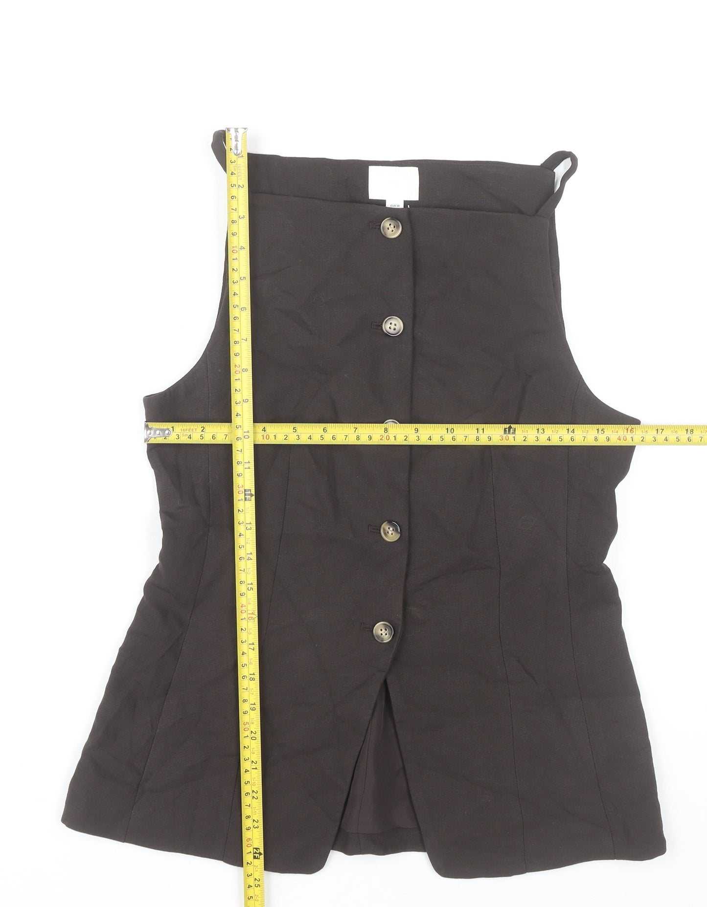 H&M Women’s Black Sleeveless Button Blouse Size 10 Viscose Blend