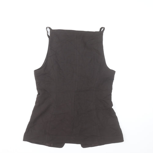 H&M Women’s Black Sleeveless Button Blouse Size 10 Viscose Blend
