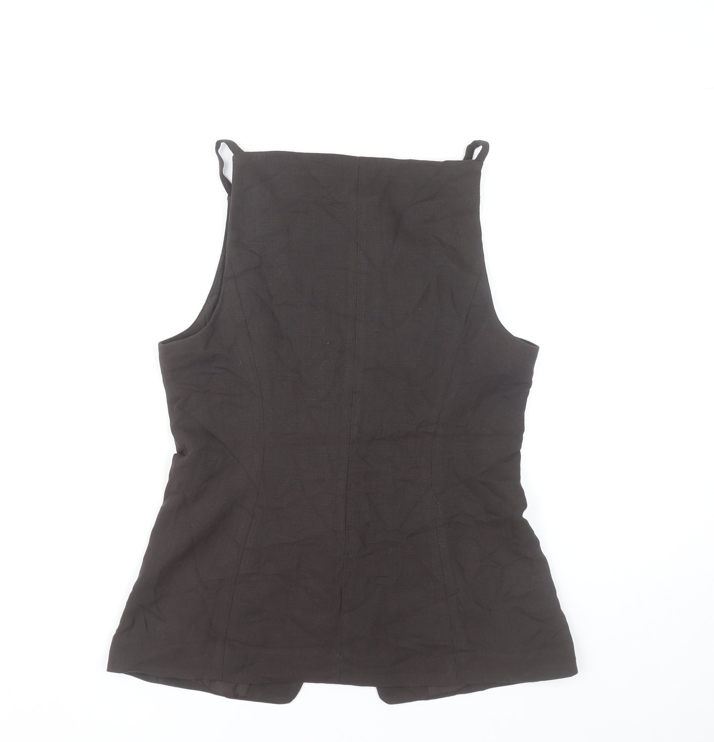 H&M Women’s Black Sleeveless Button Blouse Size 10 Viscose Blend