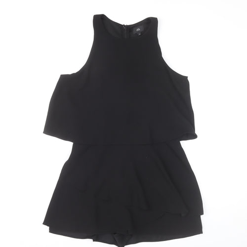 River Island Women’s Black Playsuit Size 10 Sleeveless Layered Partywear