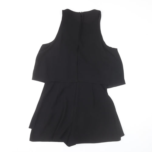 River Island Women’s Black Playsuit Size 10 Sleeveless Layered Partywear