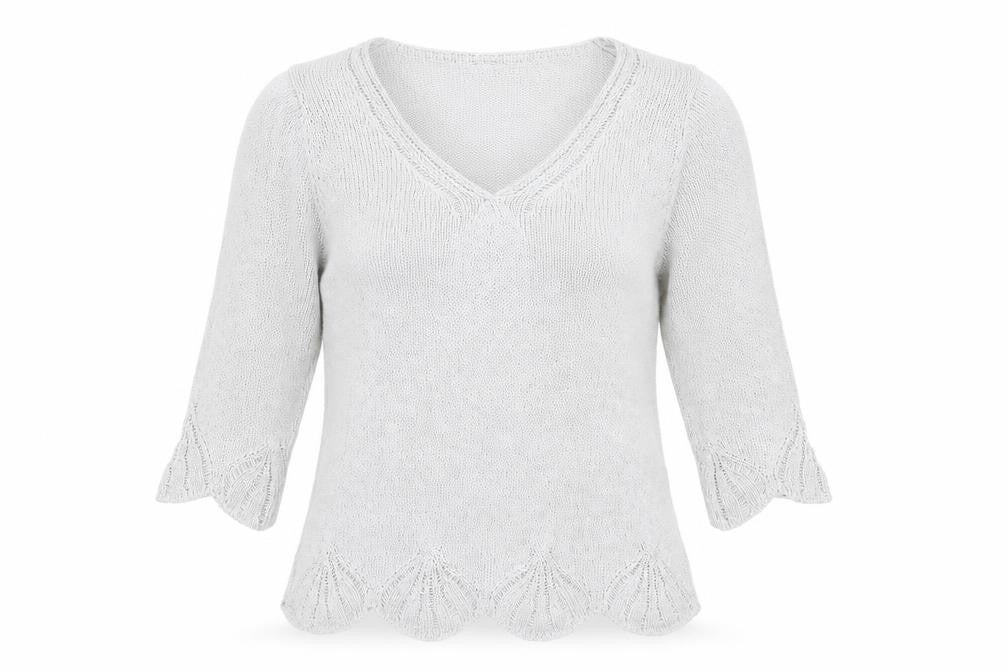 Front view of Marks & Spencer Women’s Grey V-Neck jumper, size L