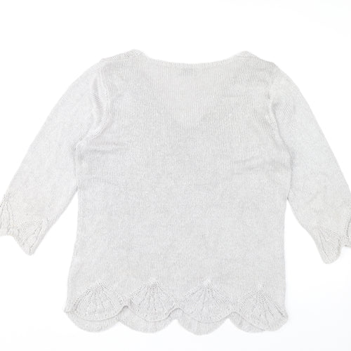 Marks and Spencer Women’s Grey V-Neck Pullover Jumper Size L