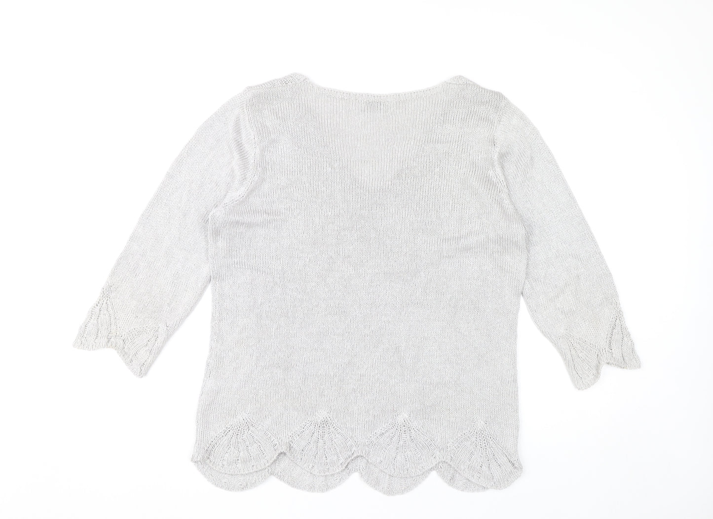 Marks and Spencer Women’s Grey V-Neck Pullover Jumper Size L