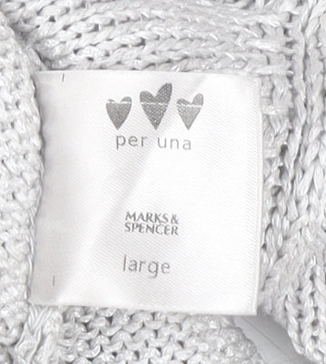 Marks and Spencer Women’s Grey V-Neck Pullover Jumper Size L