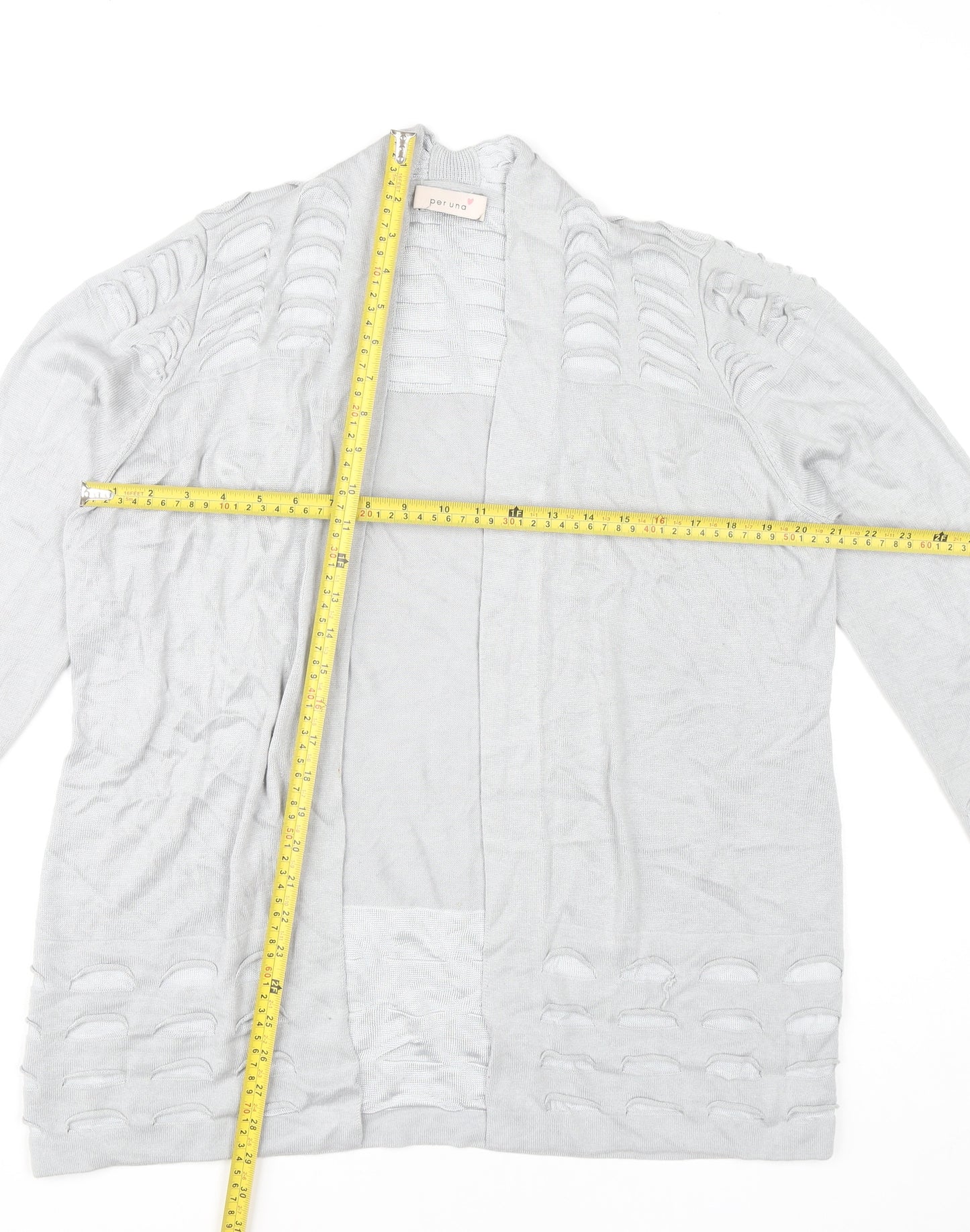 Marks and Spencer Women’s Grey Size 16 Open Knit Cardigan