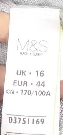 Marks and Spencer Women’s Grey Size 16 Open Knit Cardigan