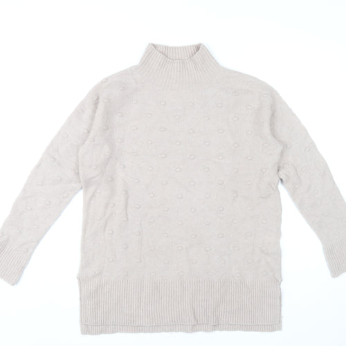 Fat Face Women’s Beige Mock Neck Wool Blend Jumper Size 6