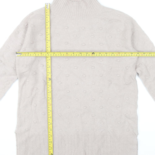 Fat Face Women’s Beige Mock Neck Wool Blend Jumper Size 6