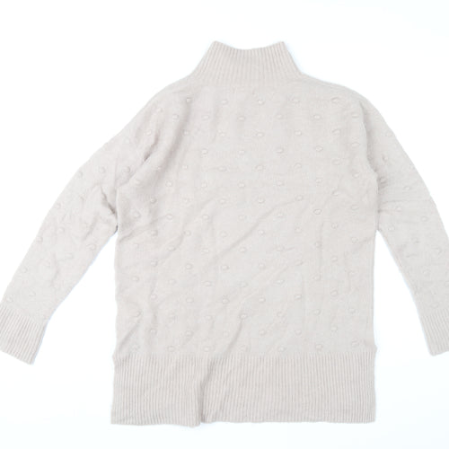 Fat Face Women’s Beige Mock Neck Wool Blend Jumper Size 6