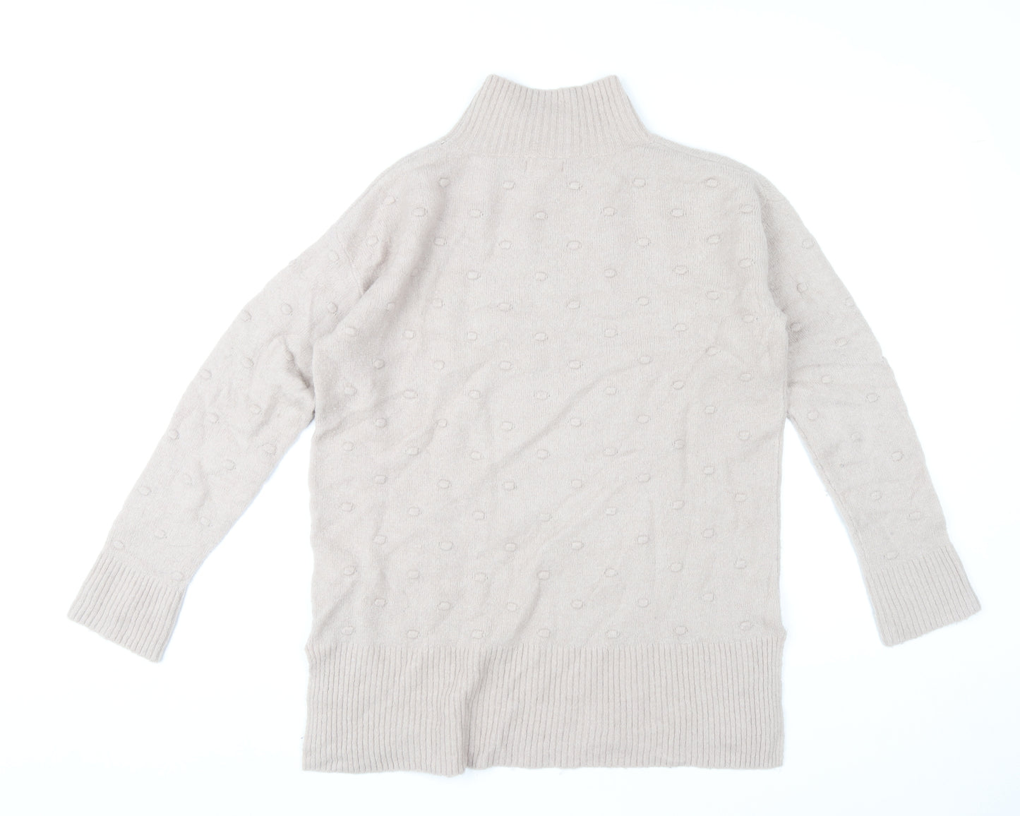 Fat Face Women’s Beige Mock Neck Wool Blend Jumper Size 6