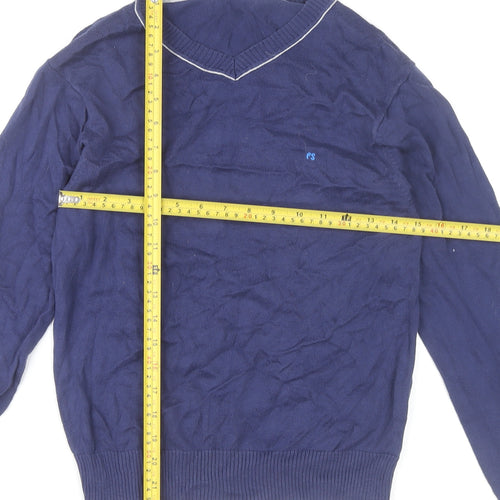 Paul Smith Boys Blue Cotton V-Neck Jumper 14 Years Pullover Knitwear
