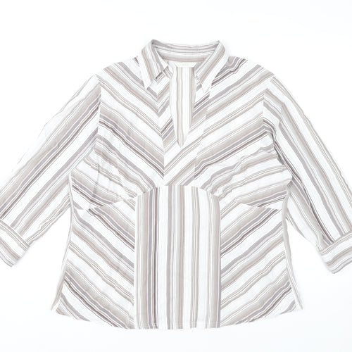Marks and Spencer Women’s Multicoloured Striped Blouse UK 16
