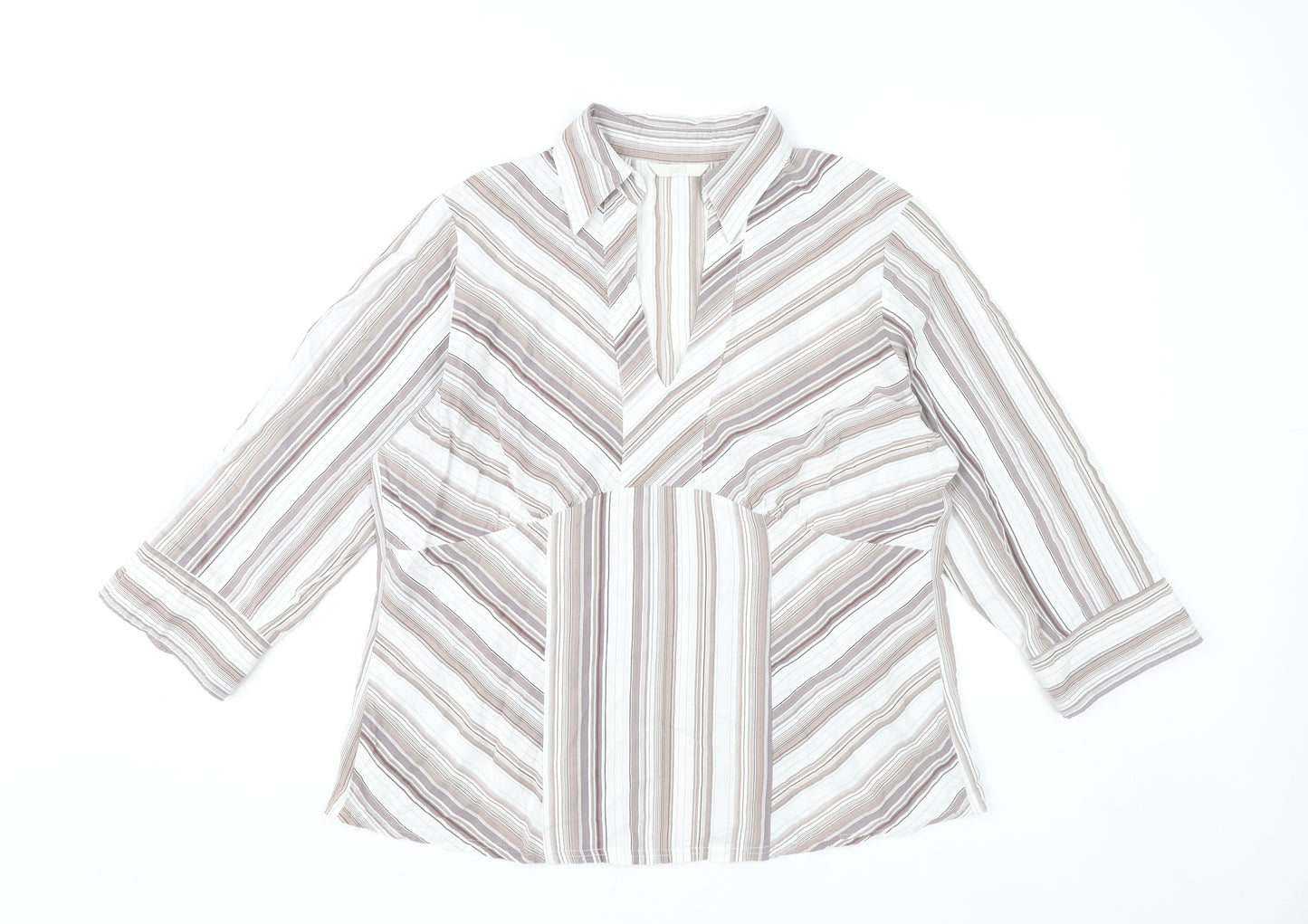 Marks and Spencer Women’s Multicoloured Striped Blouse UK 16