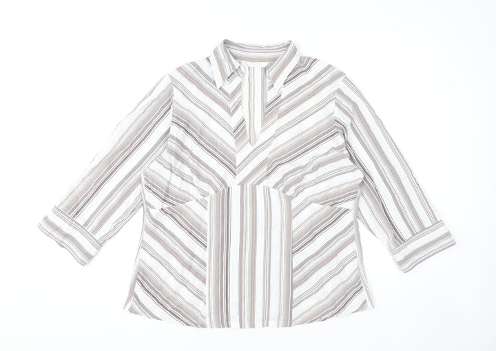Marks and Spencer Women’s Multicoloured Striped Blouse UK 16