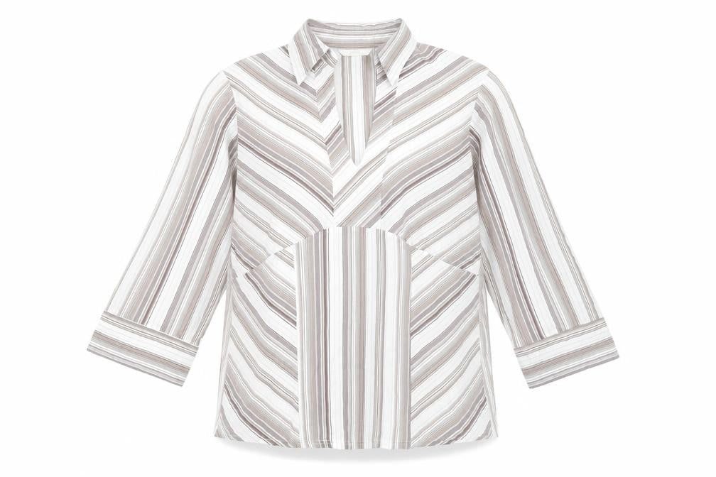 Front view of Marks & Spencer Women’s Multicoloured Striped Blouse UK 16