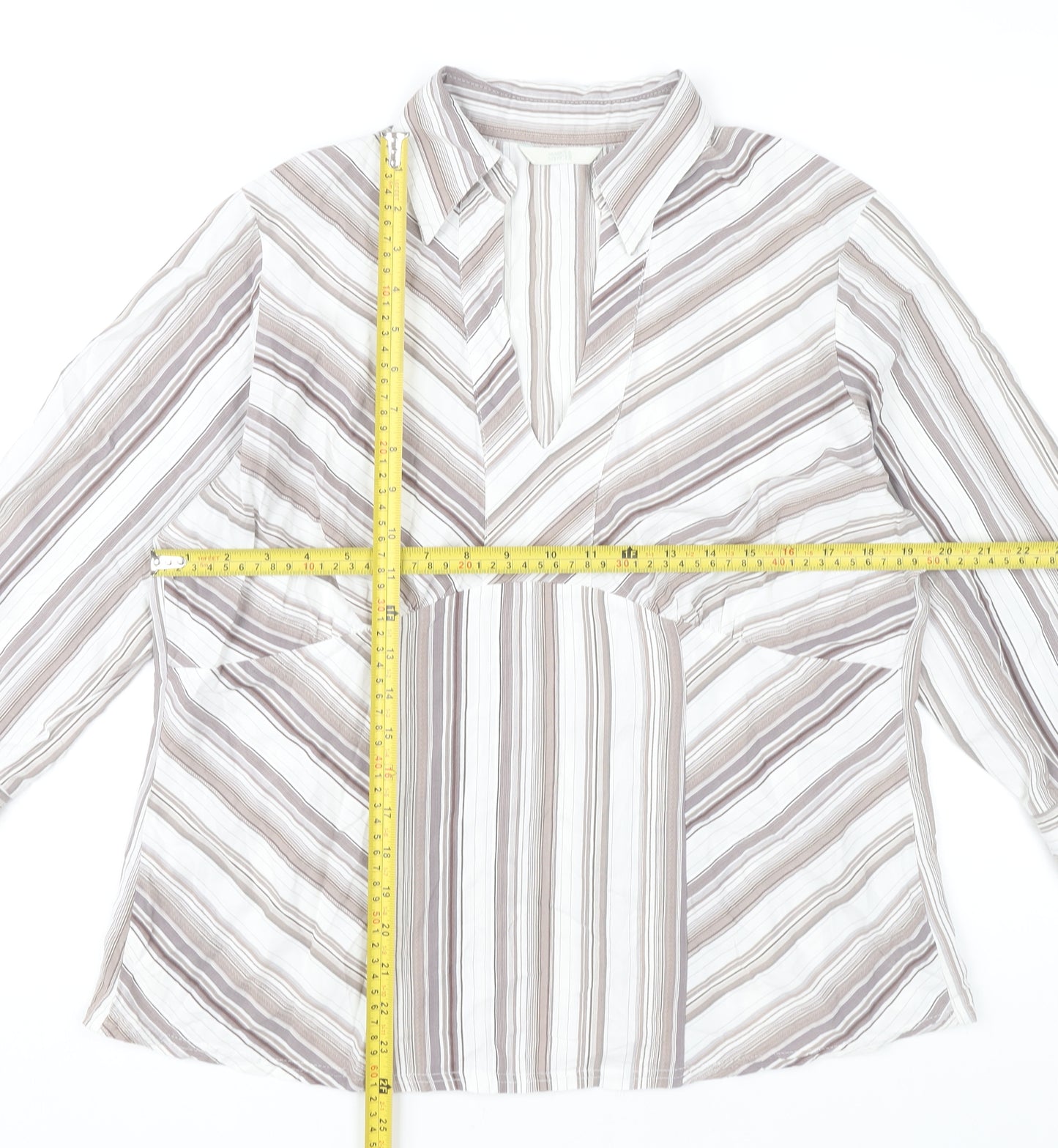 Marks and Spencer Women’s Multicoloured Striped Blouse UK 16