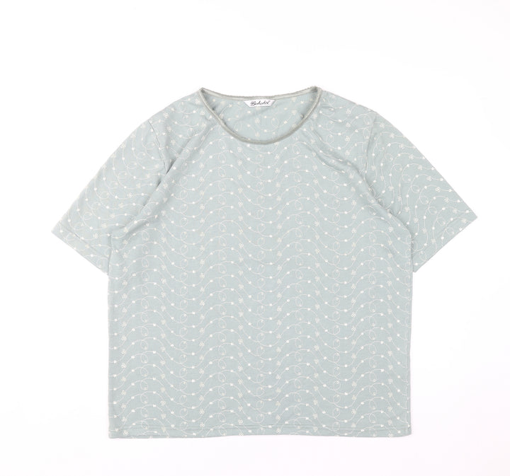 Berkertex Women’s Green Floral Short Sleeve T-Shirt Size 16