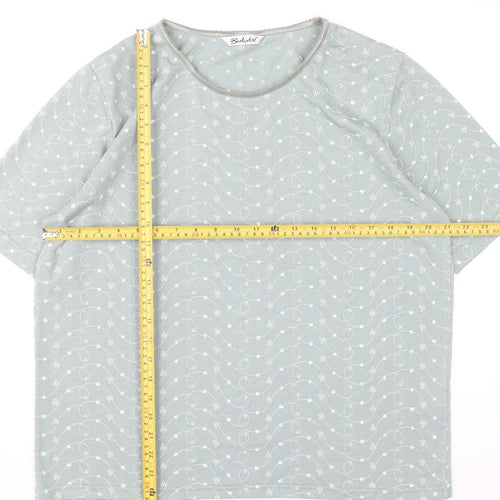 Berkertex Women’s Green Floral Short Sleeve T-Shirt Size 16