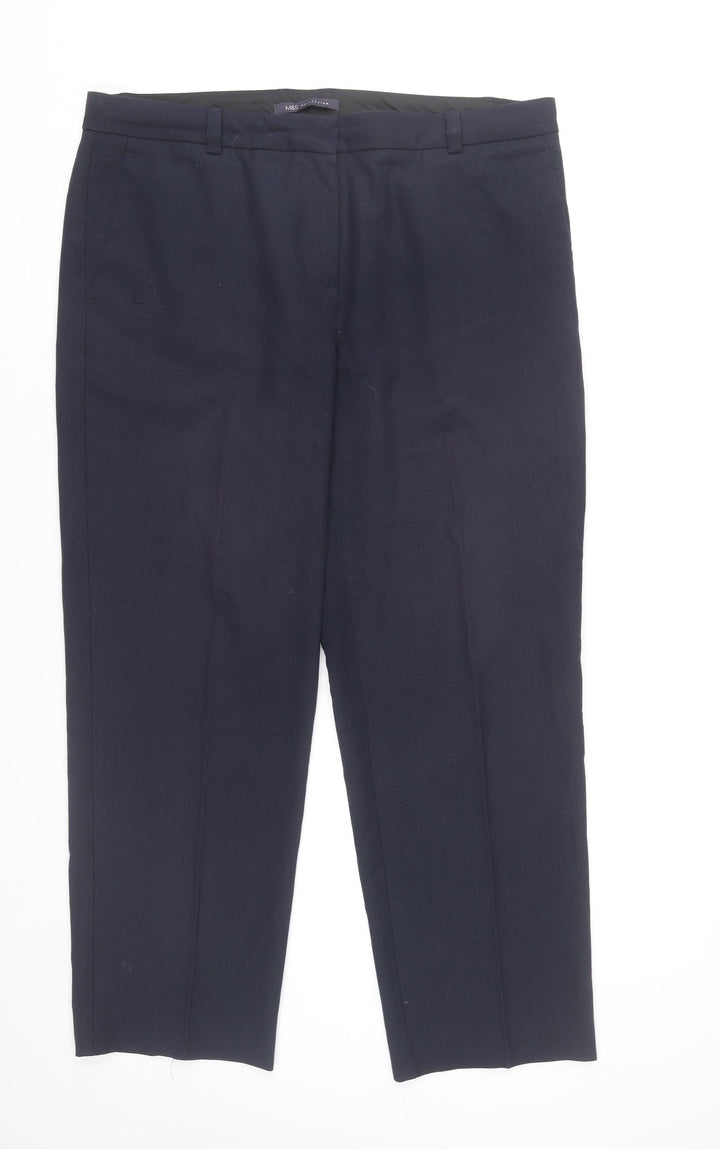 Marks and Spencer Women’s Blue Size 14 Regular Straight Dress Pants