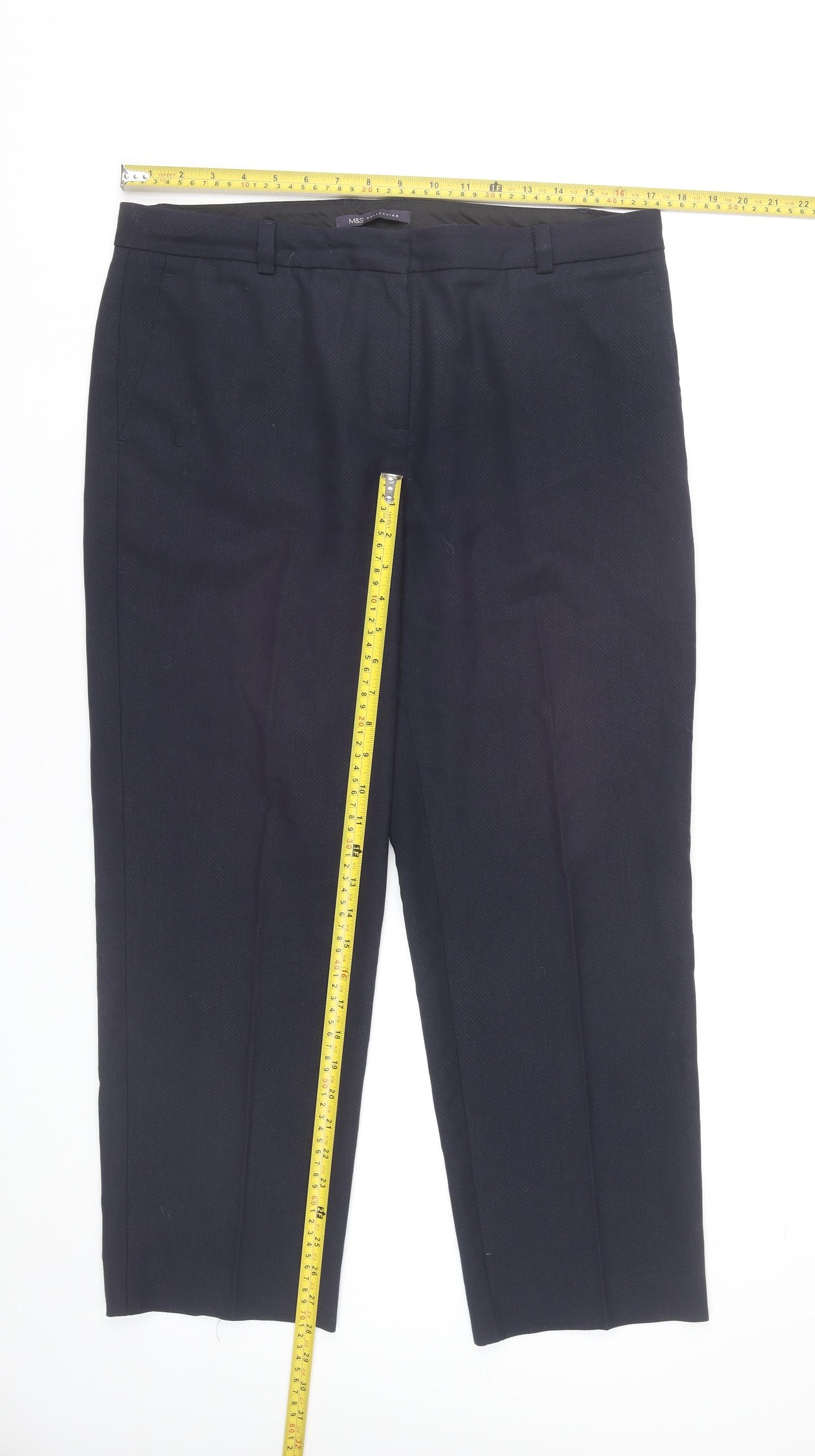Marks and Spencer Women’s Blue Size 14 Regular Straight Dress Pants