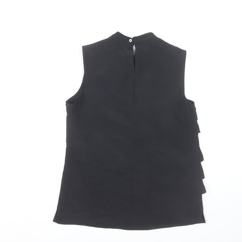 Edina Ronay Women's Black Ruffle Sleeveless Blouse UK 10