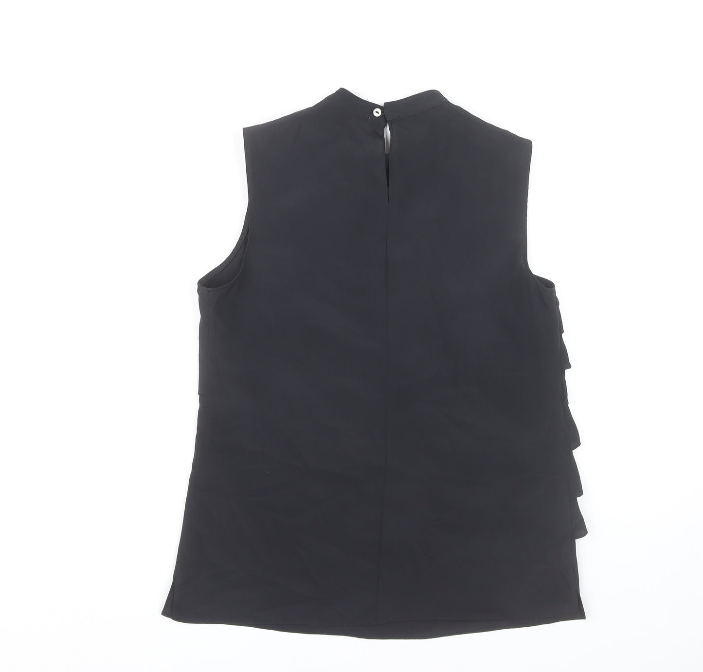 Edina Ronay Women's Black Ruffle Sleeveless Blouse UK 10