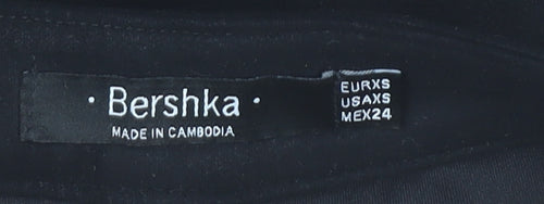 Bershka Women’s Black XS Short Pencil Skirt with Zip