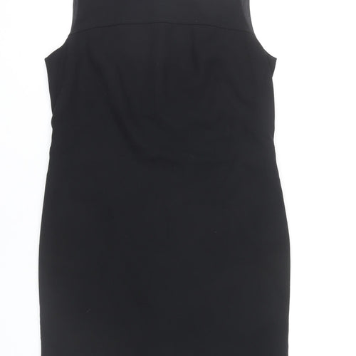 Anne Brooks Petite Womens Black Sheath Dress Size 12 Knee Length