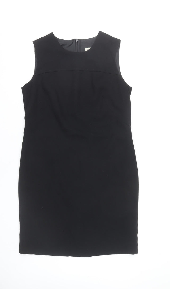 Anne Brooks Petite Womens Black Sheath Dress Size 12 Knee Length