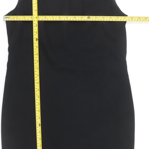 Anne Brooks Petite Womens Black Sheath Dress Size 12 Knee Length