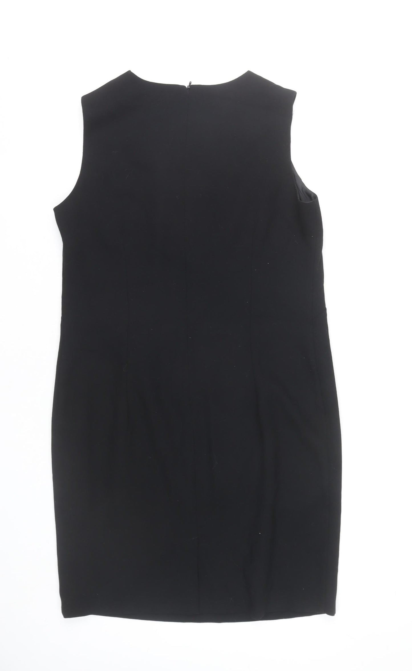 Anne Brooks Petite Womens Black Sheath Dress Size 12 Knee Length