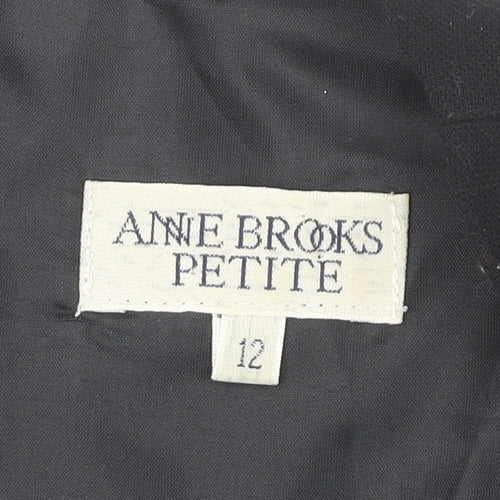 Anne Brooks Petite Womens Black Sheath Dress Size 12 Knee Length