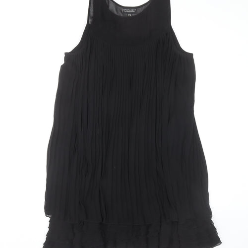 Warehouse Women’s Black Pleated Knee Length Shift Dress Size 14