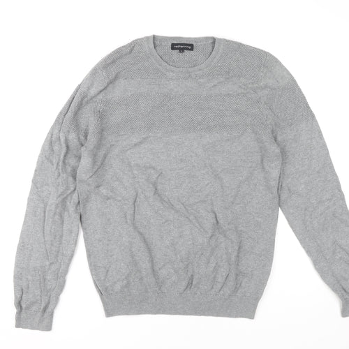 Red Herring Men's Grey Cotton Crew Neck Pullover Jumper M