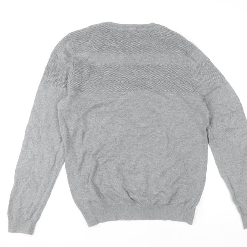 Red Herring Men's Grey Cotton Crew Neck Pullover Jumper M