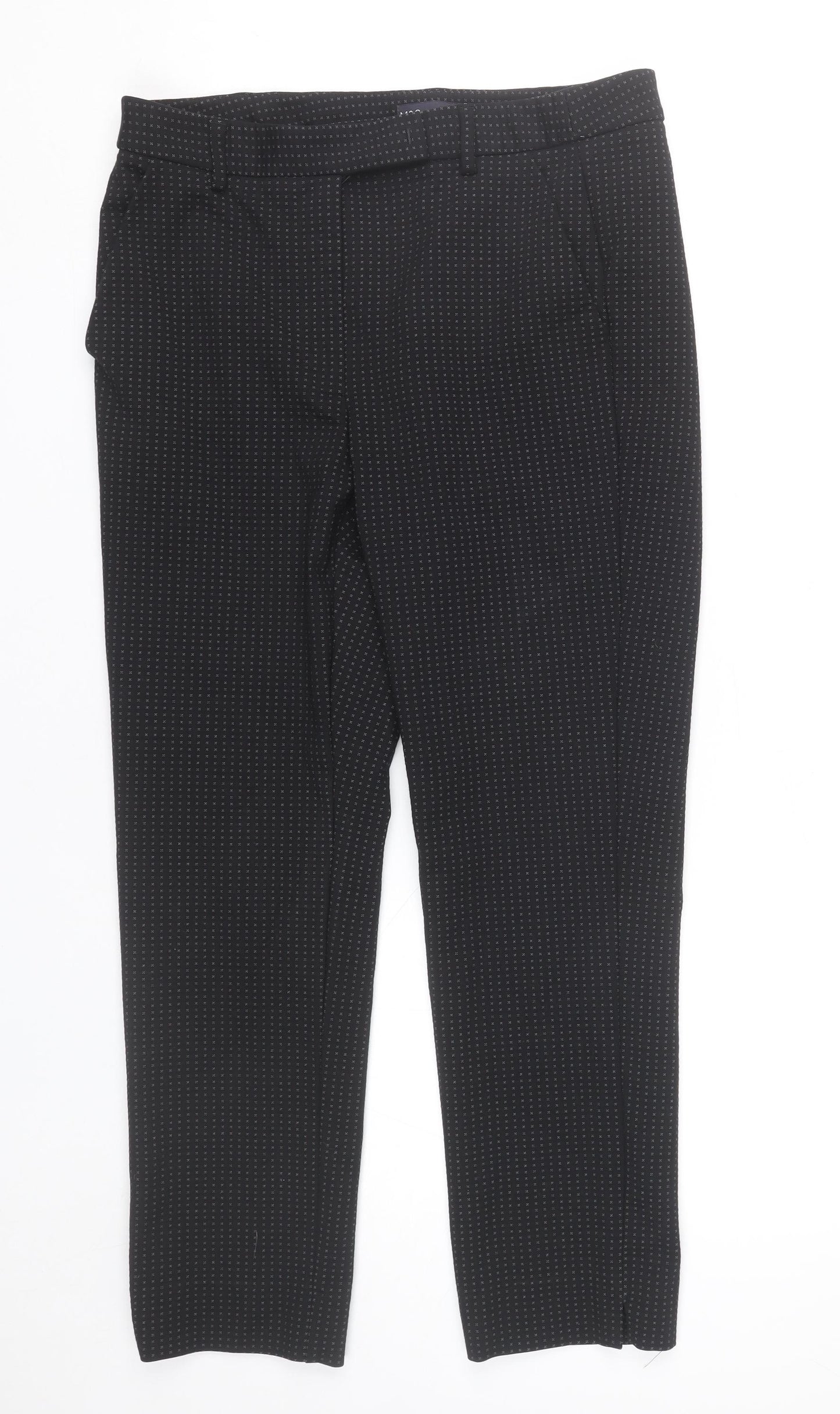 Marks and Spencer Womens Black Size 12 Slim Fit Straight Trousers