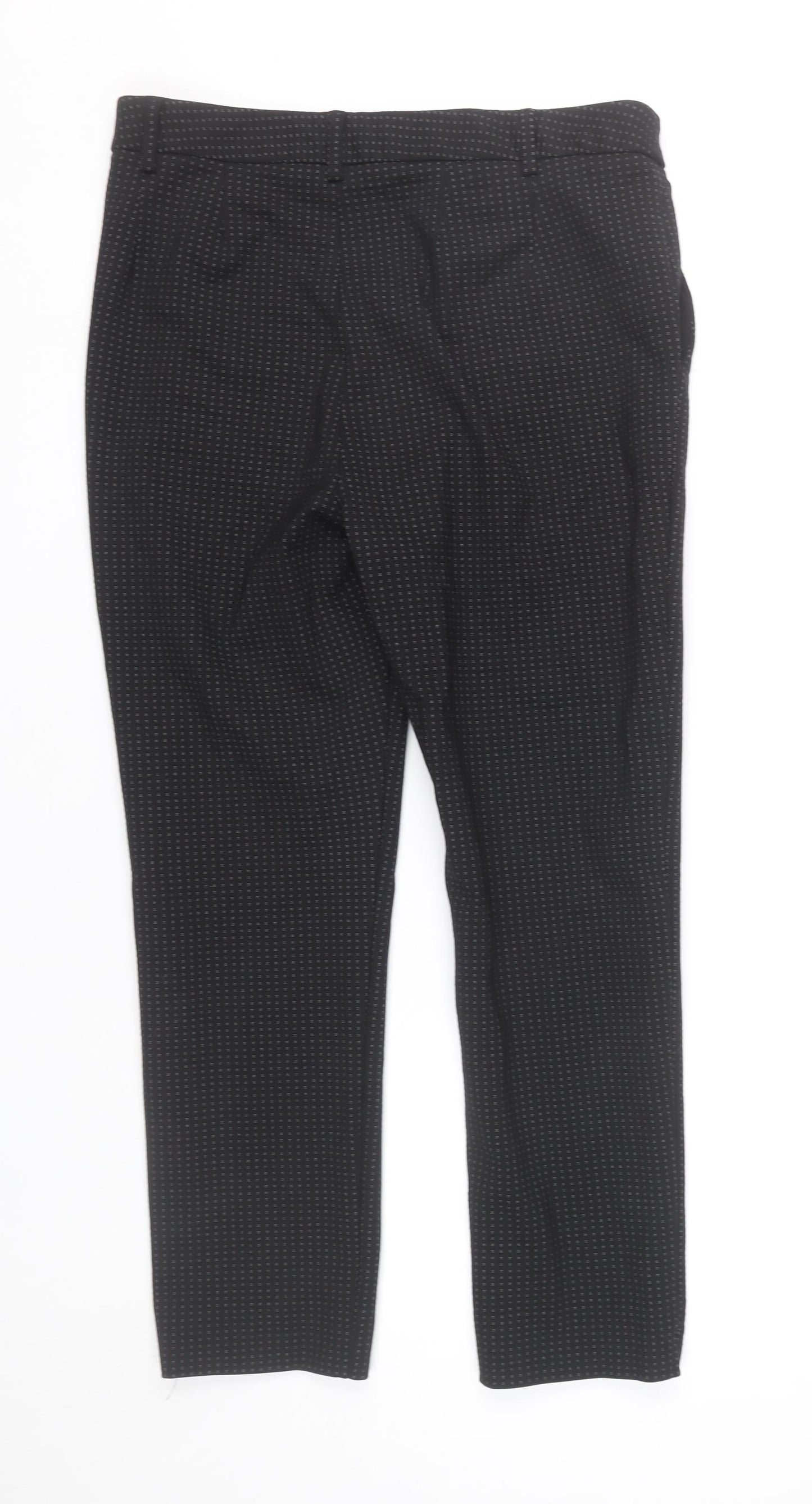 Marks and Spencer Womens Black Size 12 Slim Fit Straight Trousers