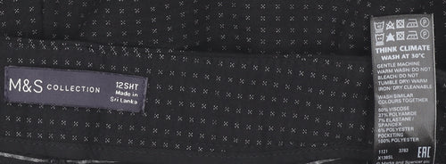 Marks and Spencer Womens Black Size 12 Slim Fit Straight Trousers