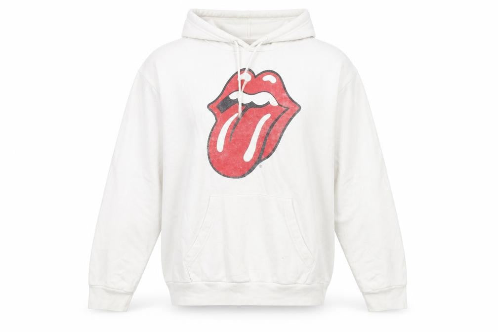 Pull&Bear Women’s White Hoodie XL The Rolling Stones Graphic Cotton Blend